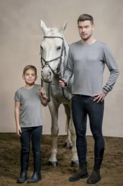 Discount T-shirt équitation manches courtes - - Tissu naturel Homme Tenue D'Équitation Homme·T-Shirts équitation Homme