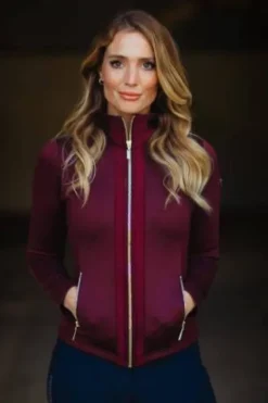 Online Veste Polaire - CRYSTAL MERLOT GOLD Femme Tenue D'Équitation Femme·Sweat Shirt, Polaire Et Pull Femme