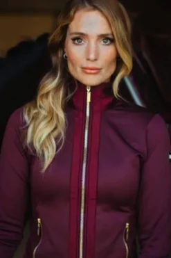 Online Veste Polaire - CRYSTAL MERLOT GOLD Femme Tenue D'Équitation Femme·Sweat Shirt, Polaire Et Pull Femme