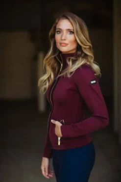 Online Veste Polaire - CRYSTAL MERLOT GOLD Femme Tenue D'Équitation Femme·Sweat Shirt, Polaire Et Pull Femme