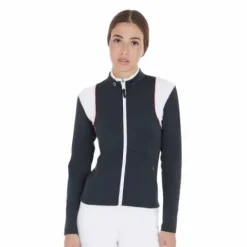 Sale Veste technique avec inserts perforés marine/fuchsia - Femme Tenue D'Équitation Femme·Parka, Blouson, Doudoune