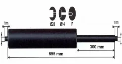 Vérin à gaz 2000n - entraxe 700mm Pièces Détachées Van Et Camion